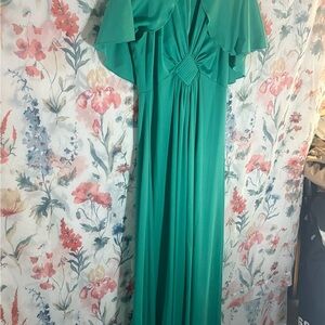 Vintage Elegant Green Women's Dress
